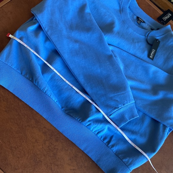 Buffalo David Bitton NWT size medium Indiana Padded Shoulder Sweatshirt blue - Picture 7 of 9